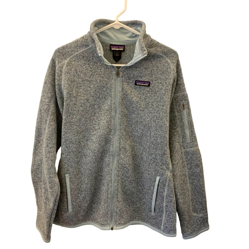 Patagonia NWT Better Sweater Jacket Zip Up Fleece Light Blue/Gray Women's Size L